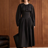 Parisian Pleated Midi Dress