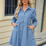 Relaxed Fit Denim Midi Dress