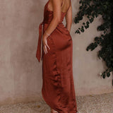 Stylish Unique Strappy French Halter Midi Dresses