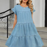 Summer Loose Fit Pullover Denim Dress