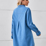 Loose-Fit Washed Denim Dress
