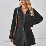 Loose-Fit Washed Denim Dress