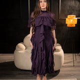Misty Violet – Layered Chiffon Gown