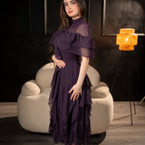 Misty Violet – Layered Chiffon Gown