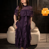 Misty Violet – Layered Chiffon Gown