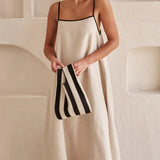 Contrast Linen Maxi Dress