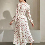 Floral Wrap Midi Dress