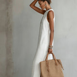 Sleeveless Linen Maxi Dress