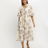 Shirt-Collar Short Sleeve Dress