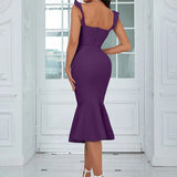 Sexy Strap Ruffle Hem Dress