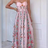 Print Sling Beaded Vacation Dress