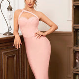 Minimalist One-Shoulder Bodycon Dress