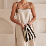 Contrast Linen Maxi Dress