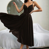 Vintage Velvet Backless Gown