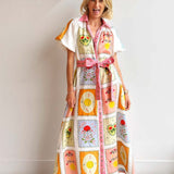 Tie Cardigan Linen Dress