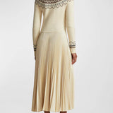 Hybrid Sweater-Pleated Turtleneck Dress