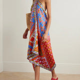 Halter Neck Asymmetrical Dress