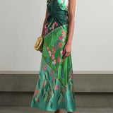 Satin Twist Printed Dress