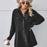 Loose-Fit Washed Denim Dress