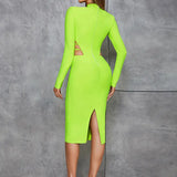 Vintage Cutout Backless Bandage Dress