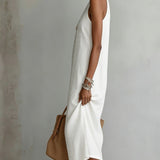 Sleeveless Linen Maxi Dress