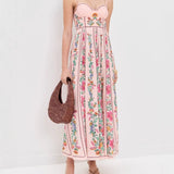 Print Sling Beaded Vacation Dress