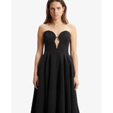Elegant Retro Inspired Strapless Midi Dress