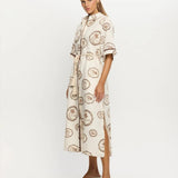 Shirt-Collar Short Sleeve Dress