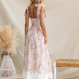 Summer New French Floral Slip Midi Dress