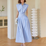 Tailored Belted Shirt Midi Dress