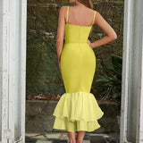 Vintage Square Neck Bodycon Dress