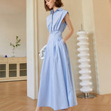 Tailored Belted Shirt Midi Dress