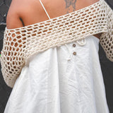 Casual Knitted Bolero And Midi Dress