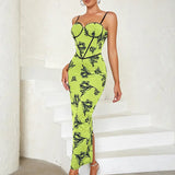 Floral Slit Bodycon Dress