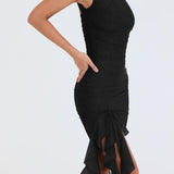 Casual Sleeveless Ruffle Midi Dress