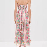 Print Sling Beaded Vacation Dress