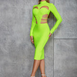 Vintage Cutout Backless Bandage Dress
