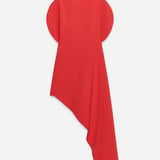 Puff Sleeves Asymmetric Midi Dress