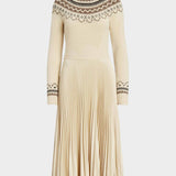 Hybrid Sweater-Pleated Turtleneck Dress