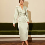 Premium Feel Tailored Waist-Defining Midi Dress