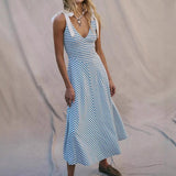 Resort Backless Tie V-neck Dress