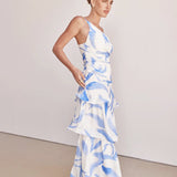 One-Shoulder Strappy Floral Print Dress