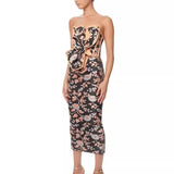 Chic Strapless Backless Tie-Back Dress