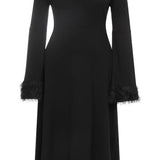 Elegant One-Shoulder Long Sleeve Dress
