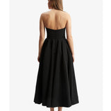 Elegant Retro Inspired Strapless Midi Dress