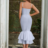Vintage Square Neck Bodycon Dress