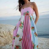 Graffiti Print Sleeveless A-Line Maxi Dress
