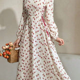 Floral Wrap Midi Dress