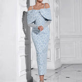 Elegant One-Shoulder Floral Mesh Dress