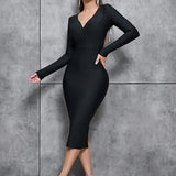 Sexy V-Neck Fringe Bandage Dress